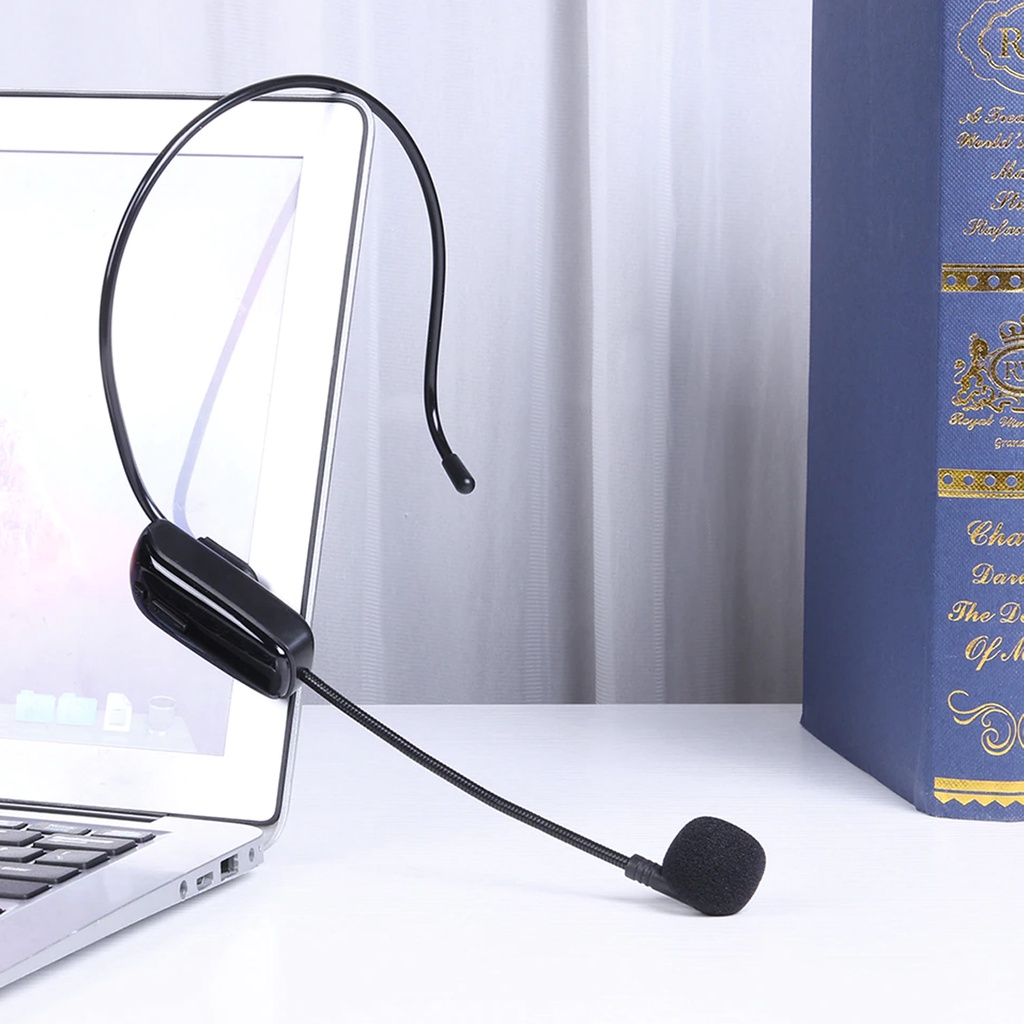 Microphone Mic Clip On Wireless Bando UHF Headset Profesional for Teaching Voice Call Center AY-101