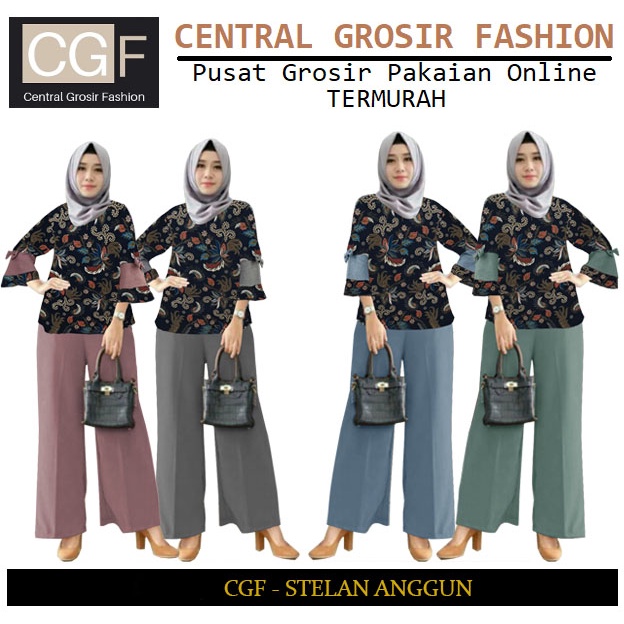 Setelan Anggun - Central Grosir Fashion (CGF) - Ukuran L-3XL - Matt Supernova mix Katun Motif