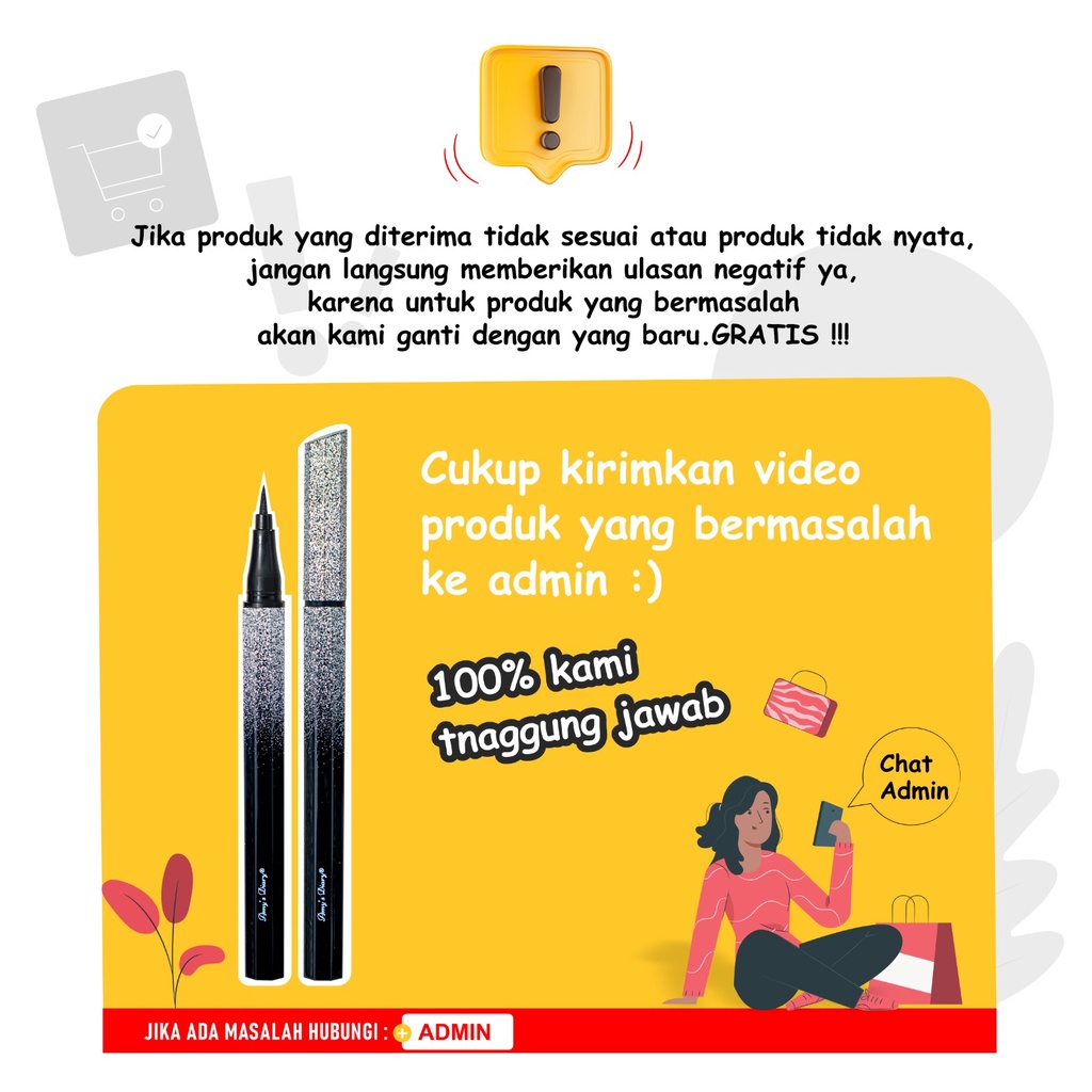 [PAKET HEMAT] Make Up 5 In 1 AMY'S DIARY Eyeliner Masakara Waterproof Eyeshadow Brush Kaca Lipat