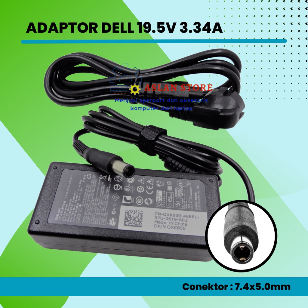 Adaptor Charger Laptop dell 19.5V 3,34a 65W Dell Latitude 7480 E6540 E7440 E7450 E7250 E6440 E5440