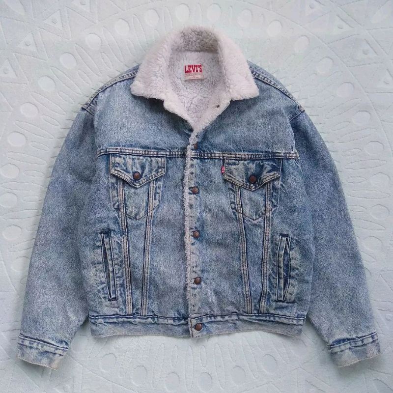 vintage 80s jaket levis sherpa