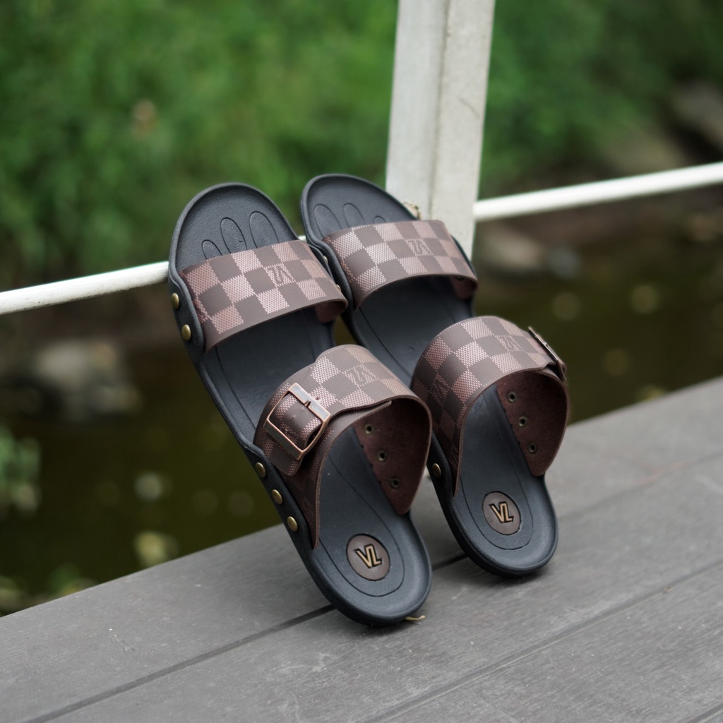 Sandal Pria Terbaru VINCENZ8 Sandal Strap Pria Kulit VINCENZ8 Original Pria Slide Import Sandal Kulit Pria