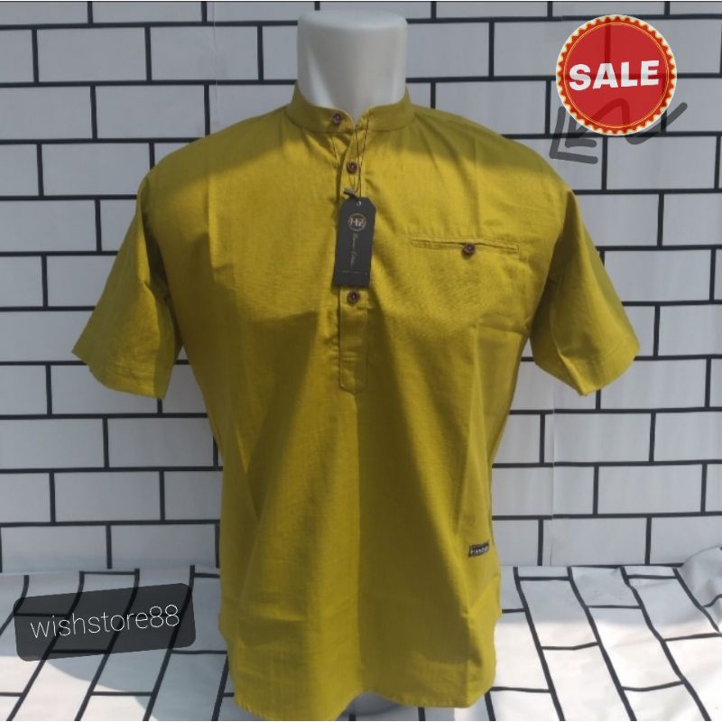 BEST KEMEJA KOKO PRIA WARNA HIJAU LEMON / BAJU KOKO KEKINIAN HARGA TERJANGKAU / Bukan koko alisan