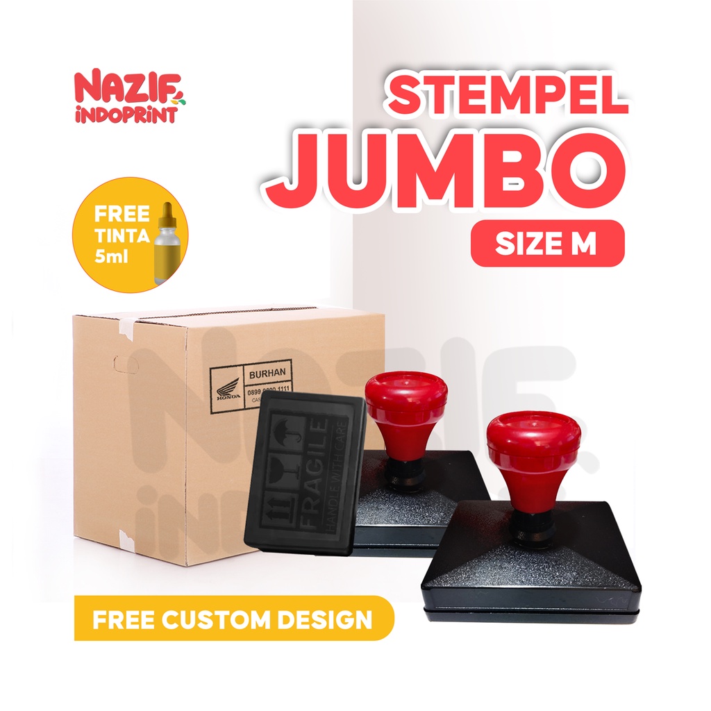 

(FREE DESIGN) Stempel Ukuran JUMBO SIZE M, Stempel Custom KOTAK/BULAT/OVAL, Stempel Perusahaan, Stempel Video Unboxing