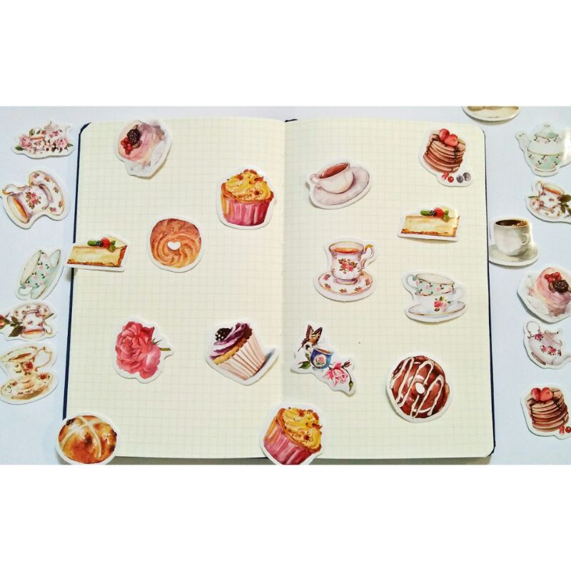 

10 PCS TEA COFFEE STIKER STICKER DIARY JOURNAL BUJO