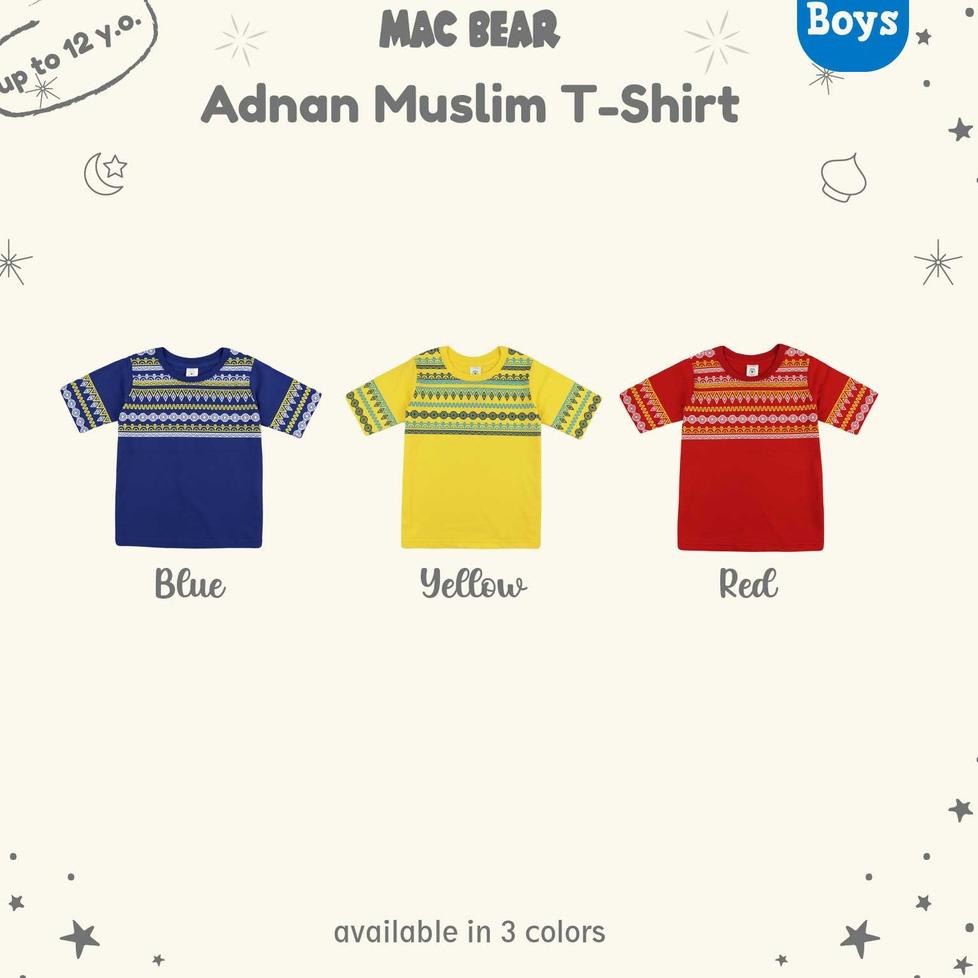 STOK TERBATAS MacBear Baju Anak Laki-laki Kaos Ku Anak Muslim Collection Adnan 2-12 tahun