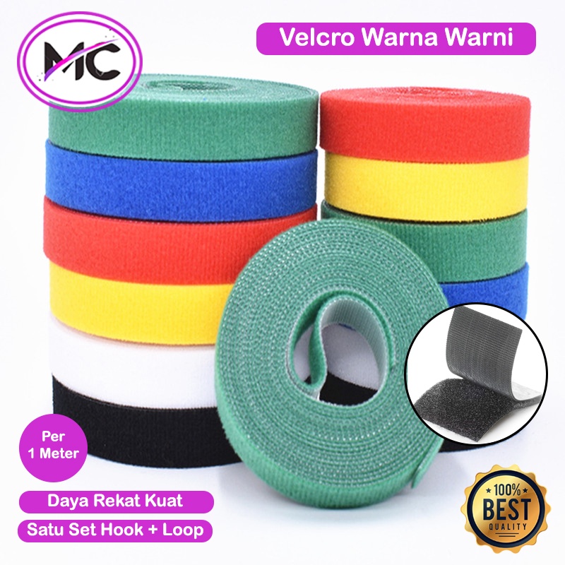 Velcro Perekat Serbaguna Velcro Tape Hook Dan Loop Prepet Velkro Kretekan 1 Set Kasar Dan Halus Magic Tape Velcro