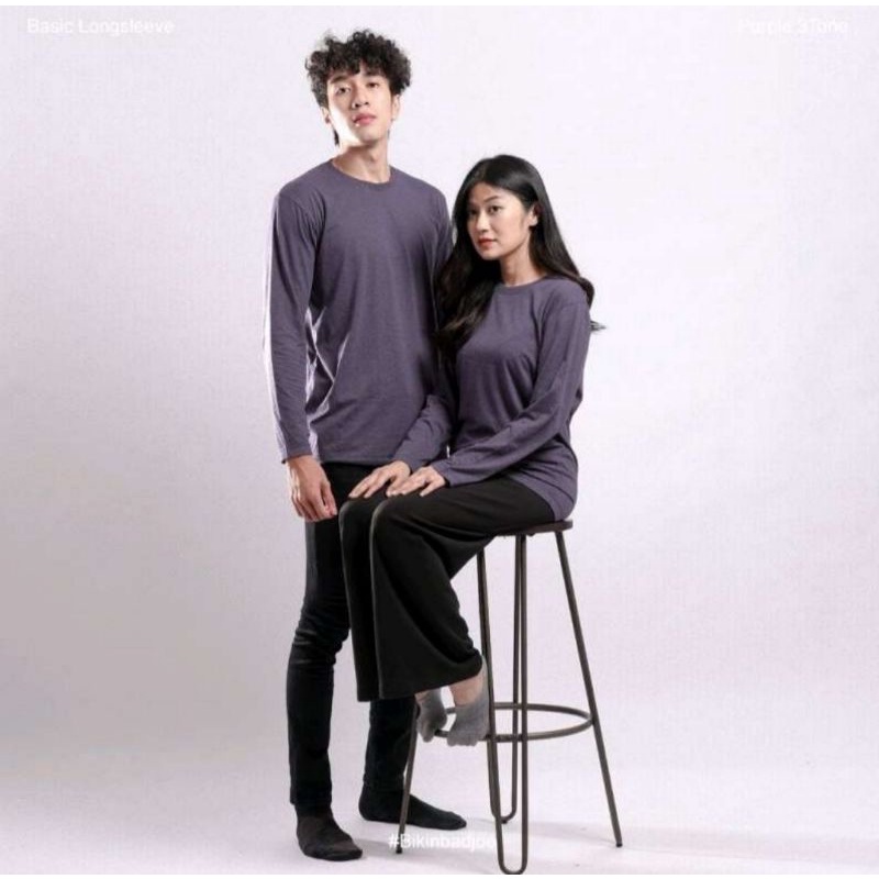 promo baju termurah KAOS POLOS TANGAN PANJANG ATASAN PRIA WANITA LENGAN PANJANG PUTIH UNISEX ROUND NECK LEHER BULAT KATUN PE soft UNISEX