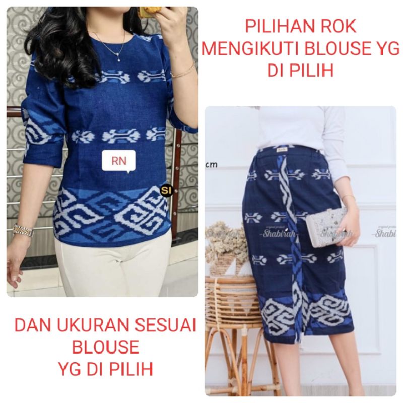 atasan blouse baju kantor/ baju wanita/ tenun motif etnik