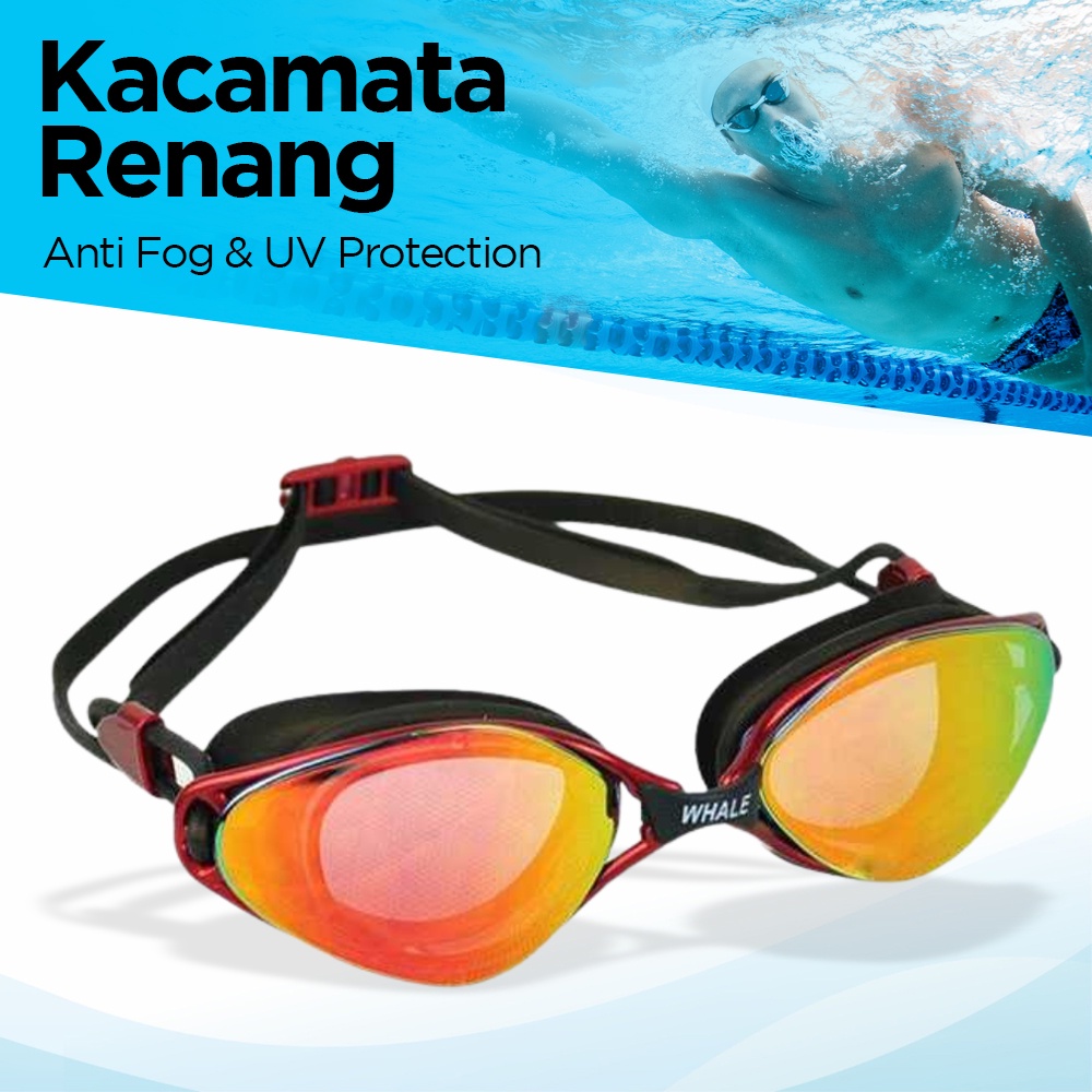 Kacamata Renang OMSE5CRE Anti Fog UV Protection - GOG-3550 - Red