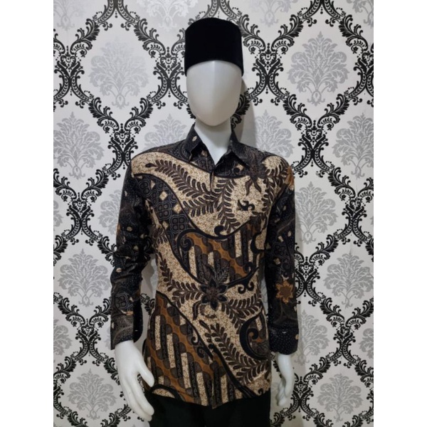 Baju Batik Pria Katun Sragen Yogya Premium Fouring Katun Kemaja Batik Panjang laki-laki Motif Terbaru