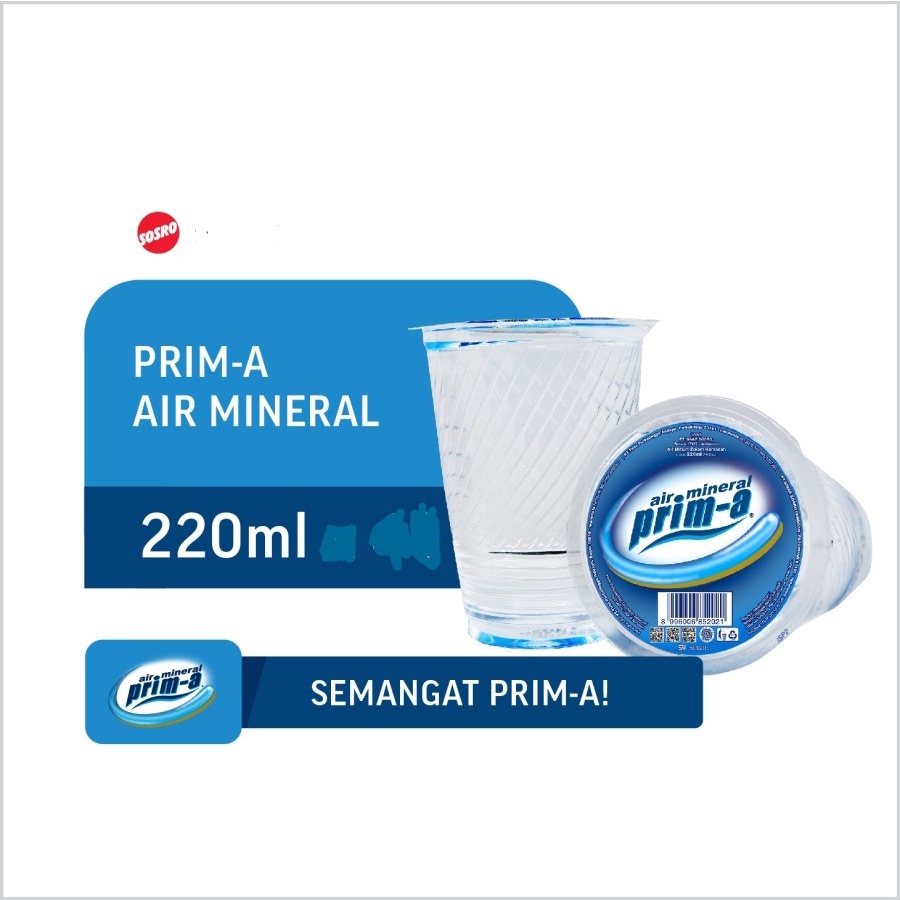 SOSRO AIR MINUM MINERAL PRIM-A GELAS 220ML X 48PCS 1 KARTON