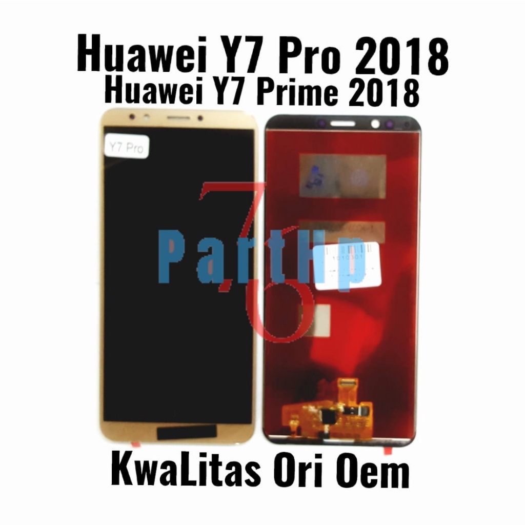 Lcd Touchscreen Fullset Kwalitas Ori oem Huawei Y7 Pro - Y7 Prime 2018 - Putih