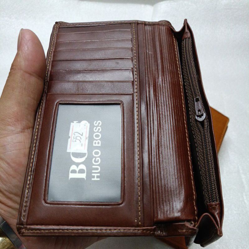 Dompet Kulit Panjang Slim Simple Pria Wanita || Dompet Kulit Pull up Asli Murah