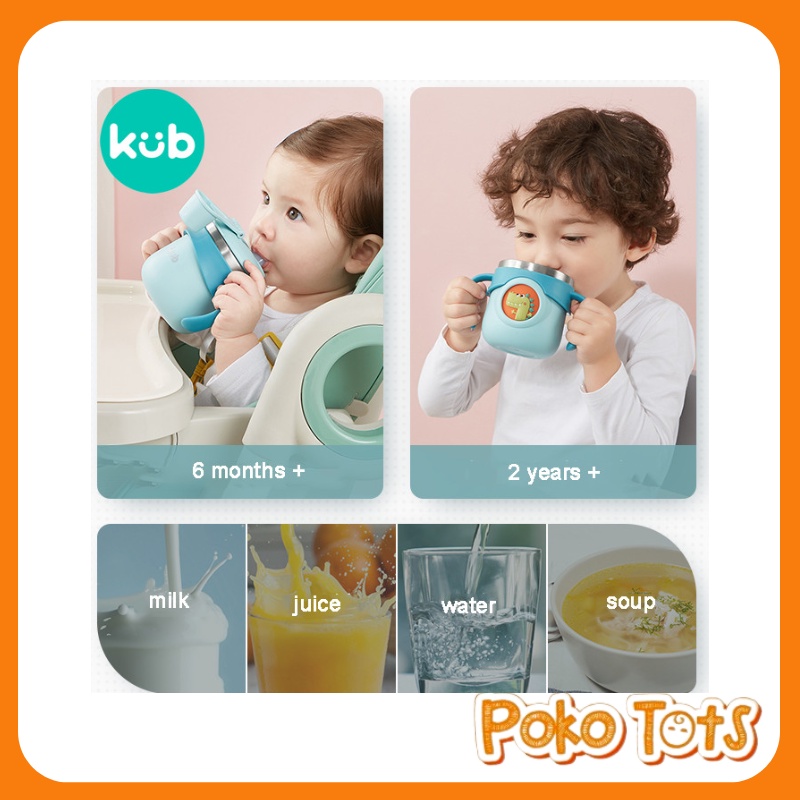 KUB Stainless Steel Milk Cup Baby 260ml Botol Minum Stainless Anak KUB