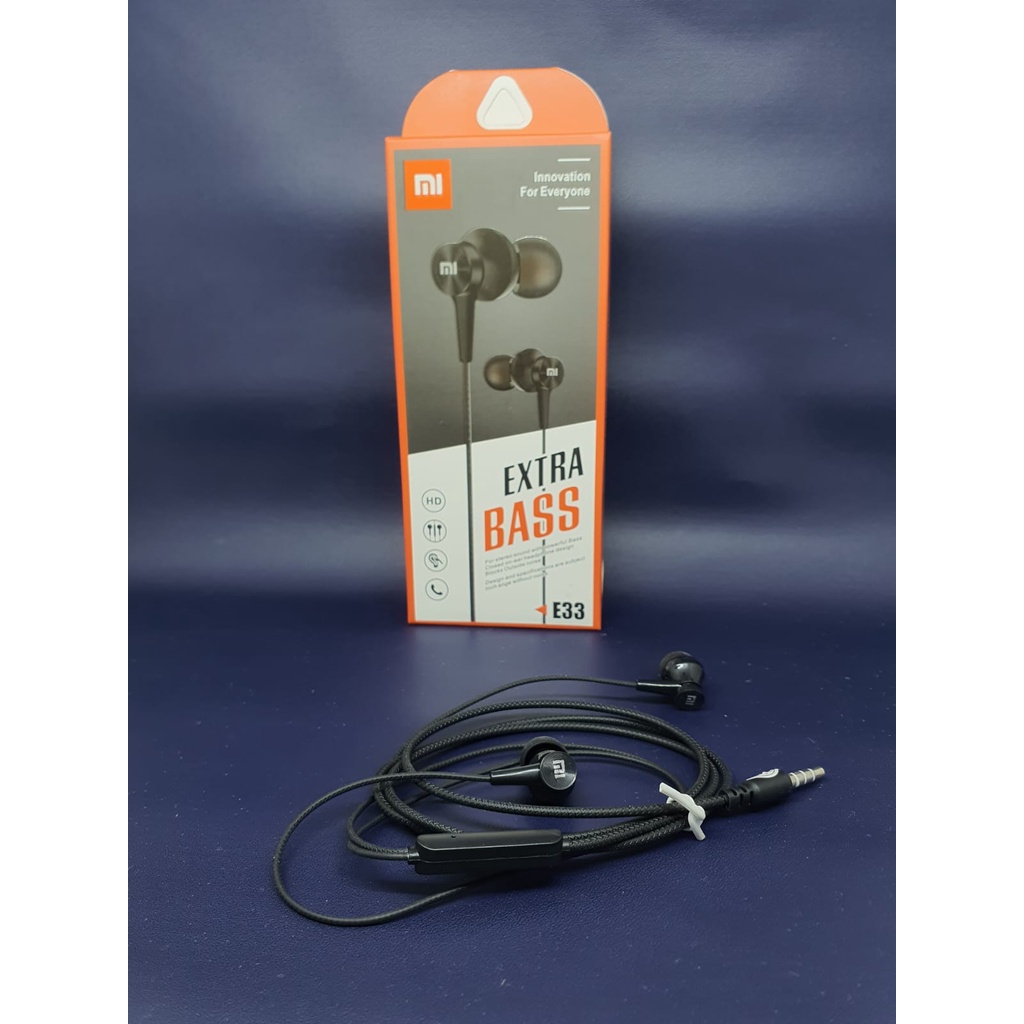 Handsfree Stereo Jack 3.5mm lengkap Mic Super ExtraBass Earphone