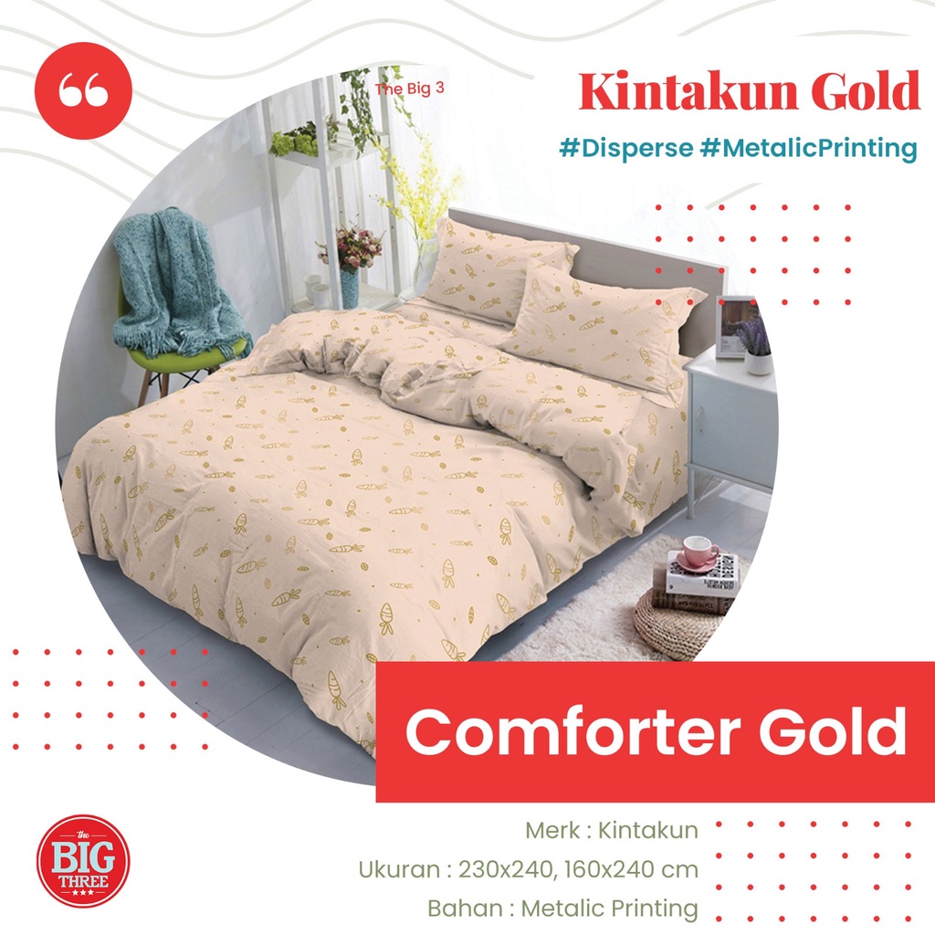 Kintakun Gold Bedcover Saja / Selimut Comforter Uk 160x240 cm Carota Himari Keiko Rubeto Tadashi - Single 120 BC