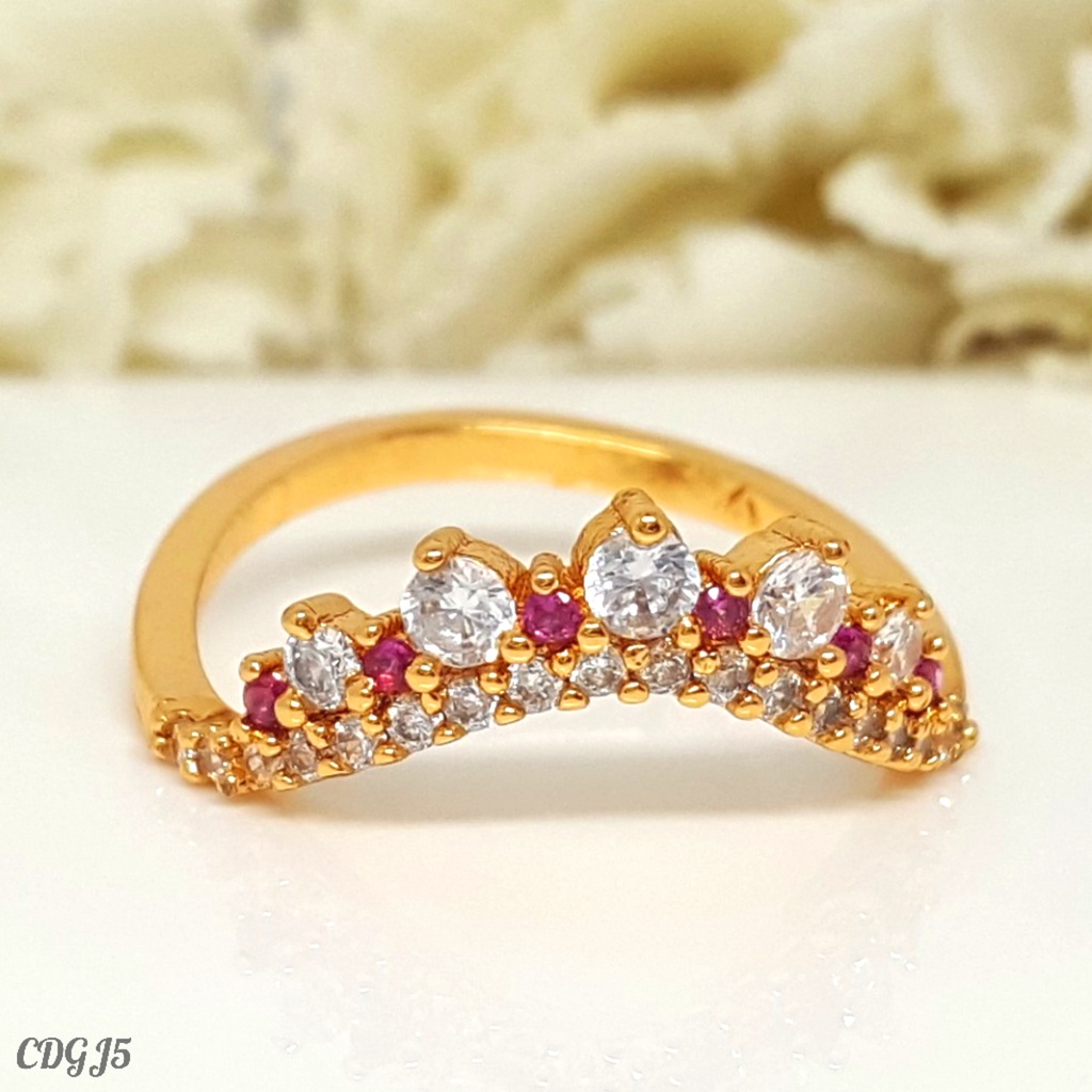 PGX Cincin Xuping Wanita Perhiasan Lapis Emas Aksesoris Fashion Premium - Z325