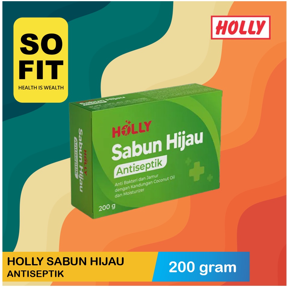 Holly Sabun Antiseptik  Hijau Box 200gr /  Antiseptik Anti Bakteri Jamur / Sabun