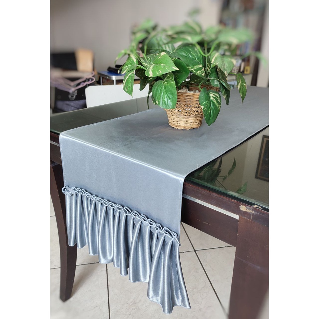 Taplak meja makan rempel skirting / rempel / taplak meja pesta / taplak meja tamu