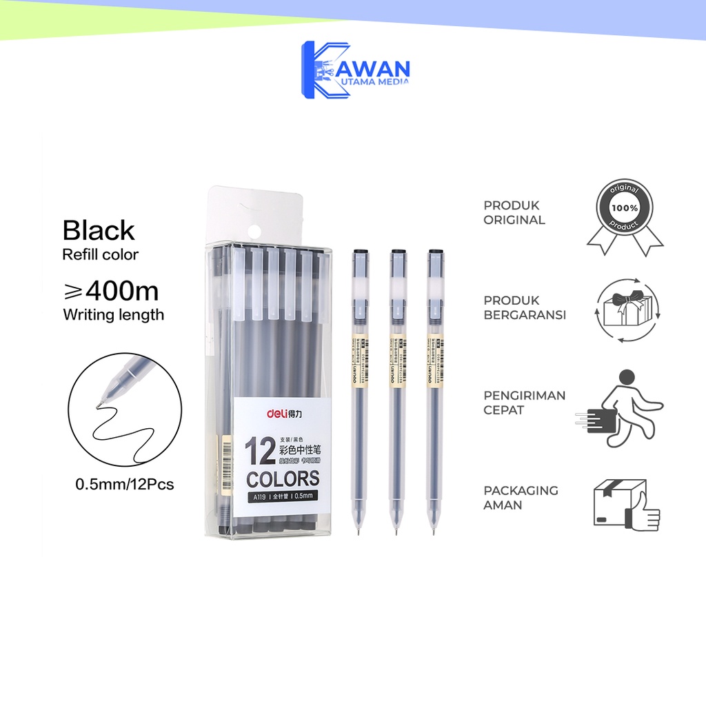 

Deli Gel Pen - Tip 0.5mm Panjang Penulisan Hingga 400m A119 - Kamame