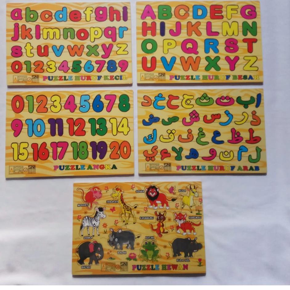 ✧ Puzzle Kayu Hampers Mainan Edukasi Anak Abjad Alphabet Huruf Angka Hijaiyah Mainan Anak Pazel Puze