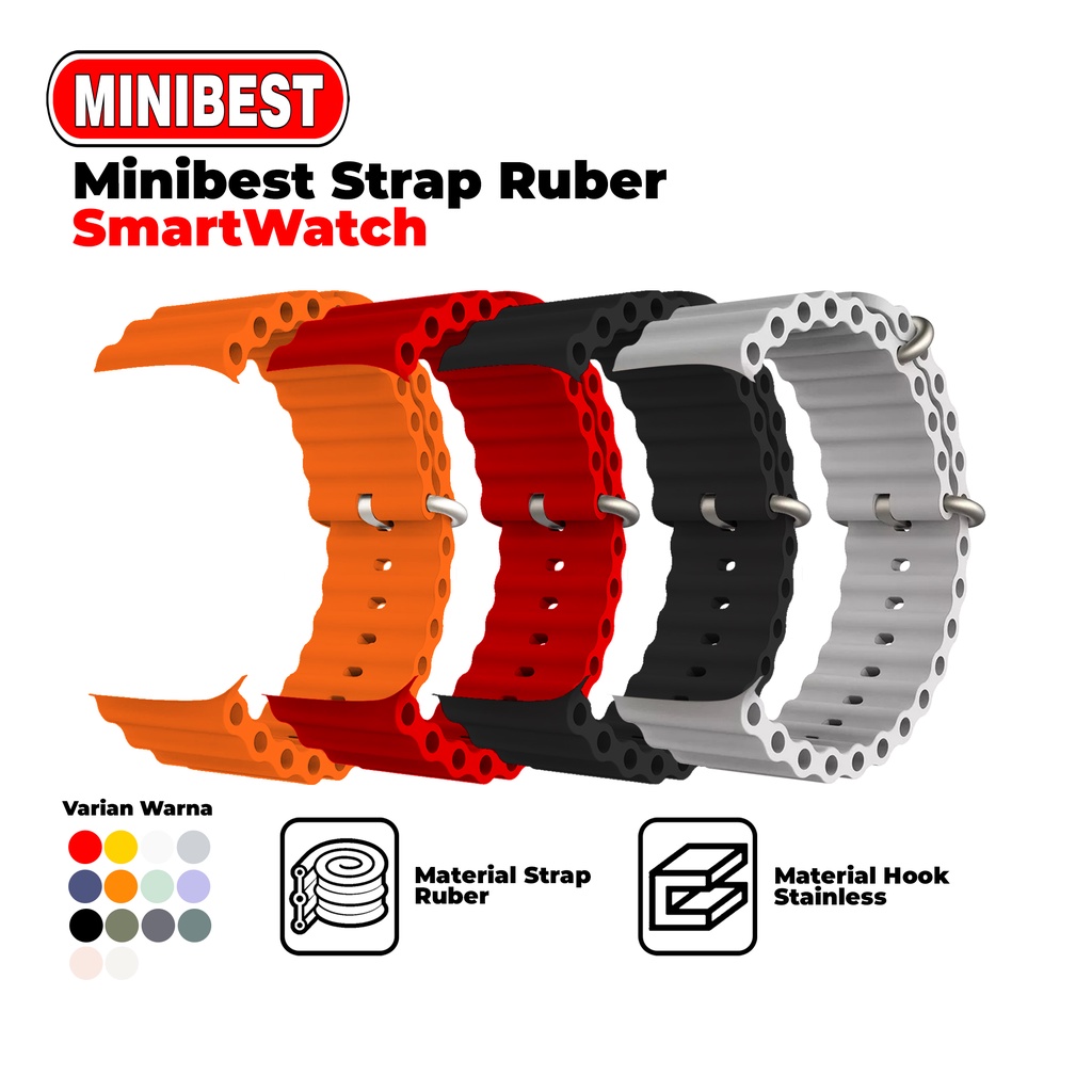 [MB] Strap Watch Silicone Rubber Series 1 2 3 4 5 6 7 8 Premium Strap Sport Smartwatch