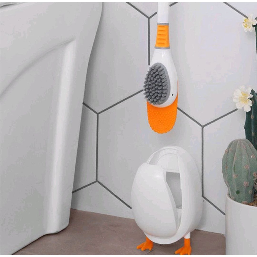 ALAT PEMBERSIH TOILET SIKAT TOILET BENTUK BEBEK SILICONE TOILET BRUSH