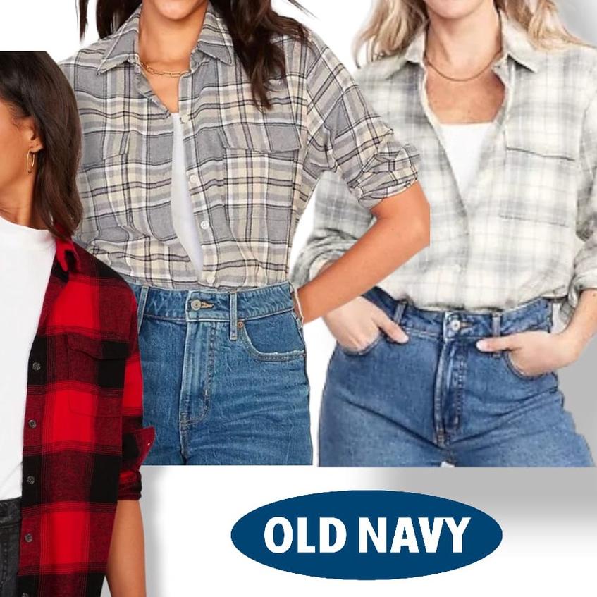 ✾ OLD NAVY Plaid Flannel Shirt for Women | Kemeja Flannel - 2689 Ω