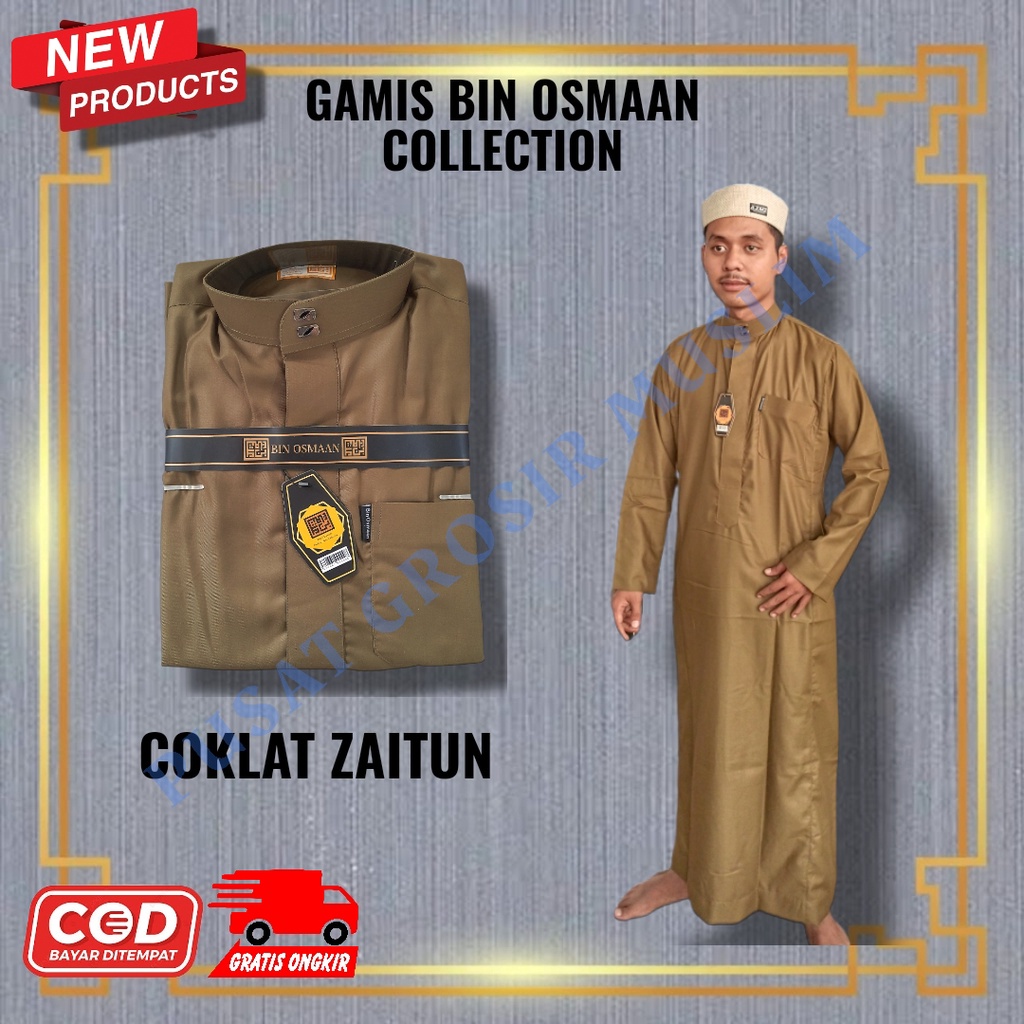 ALL 2 Jubah Pria Gamis Bin Usman / Jubbah Mewah Model Terbaru / Gamis Bin Osmaan Kerah Standart