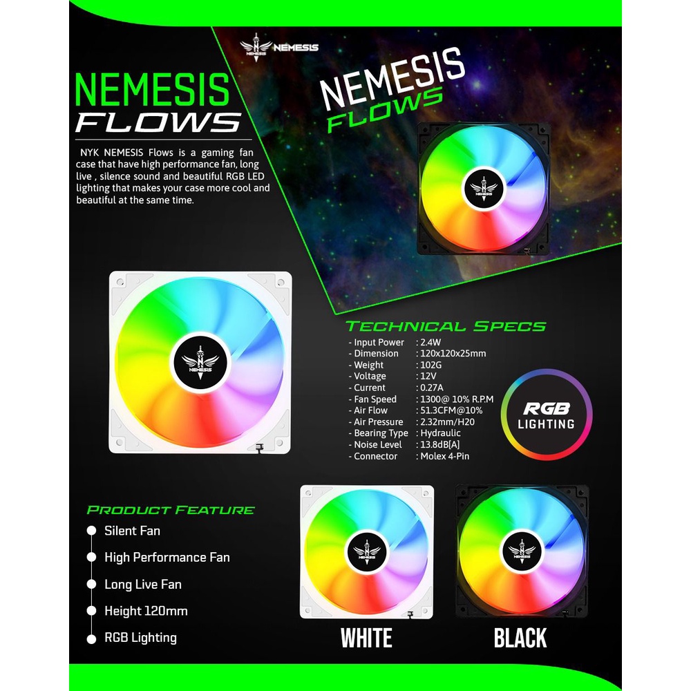 NYK Nemesis Flows Fan Casing 12Cm RGB - CPU Cooler 12Cm RGB
