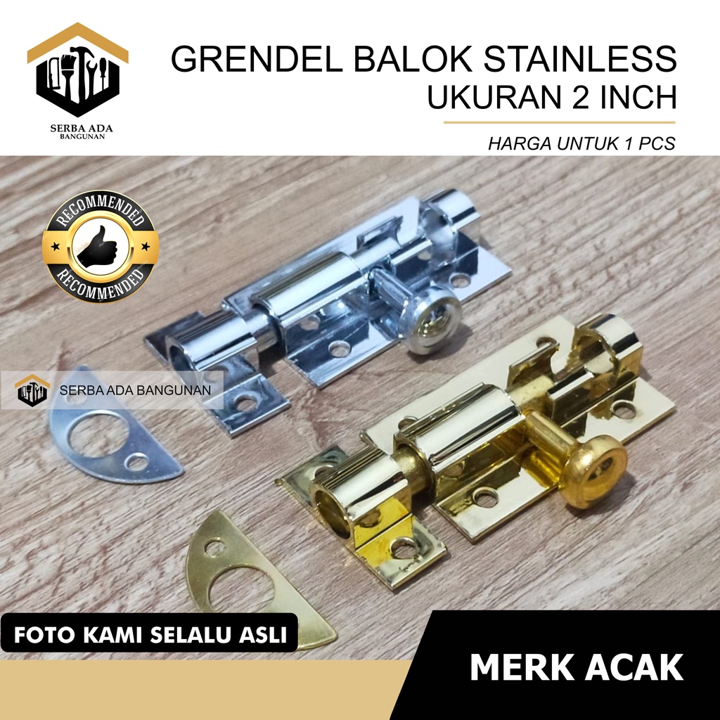 TERMURAH Grendel Stainless Stanlis Tebal Selot Pintu Slot Jendela Kunci Pintu ANTI KARAT Erdos CAB Izumo