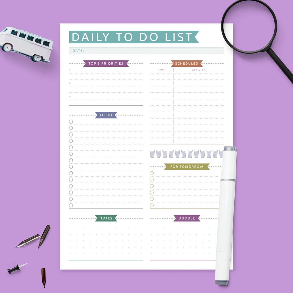 

[DOKI] 10 Lembar Habit Tracker Binder Planner/ To Do list/ Daily Planner/ Weekly Planner - TDL027