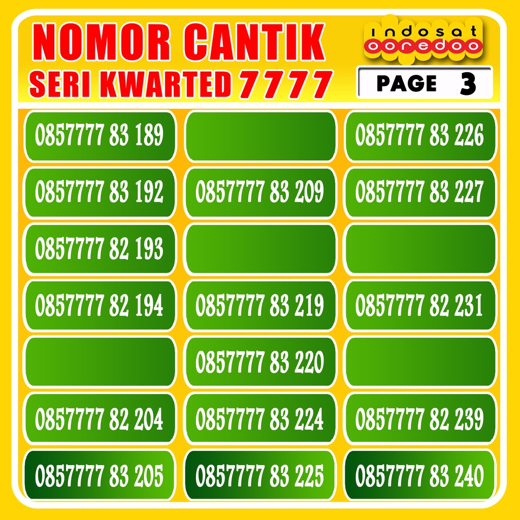 Kartu Perdana Nomor Cantik Indosat Tripel Murah