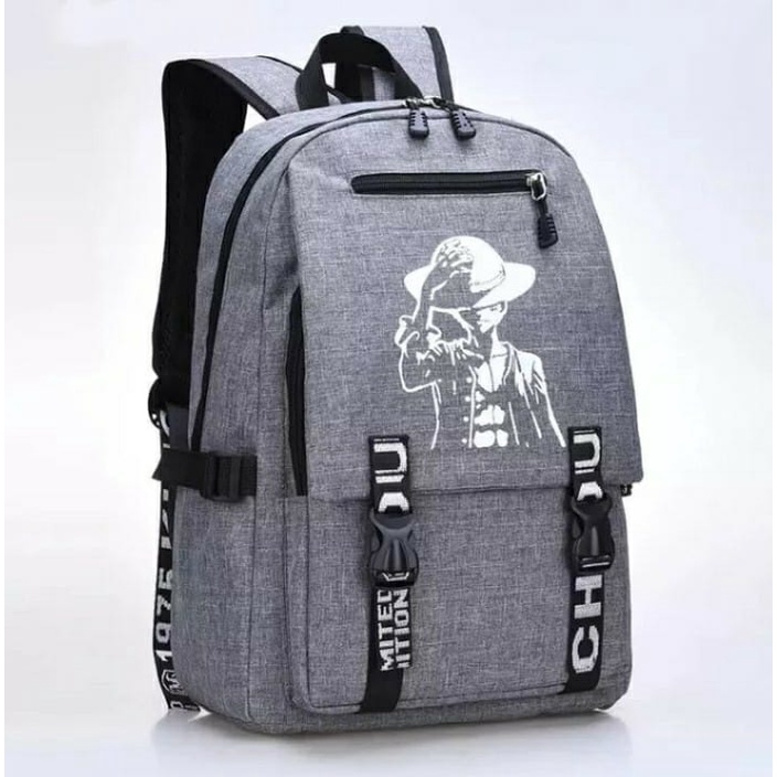 Rayhana - Tas One Piece Ransel Sekolah Anak Gambar Anime One Piece Lutfy Mugiwara Tas Viral