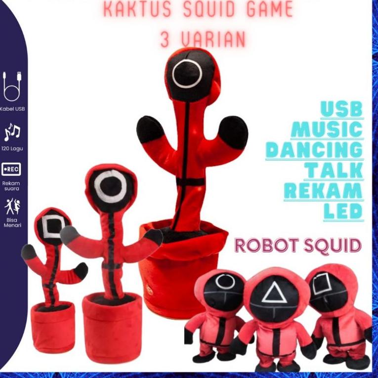 HARGA TERMURAAH Mainan Boneka Squid Game Kaktus Merah/Bisa Bicara/LED Kaktus Music Mainan Boneka Kak