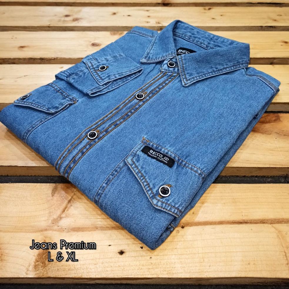 Produk unggulan kemeja jeans pria lengan panjang kemeja Levis lengan panjang Baju kemeja levis pria 