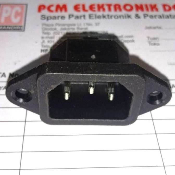 soket AC IN LET / AC inlet male 3 pin 3 kaki pcmelektrob9090 Murah