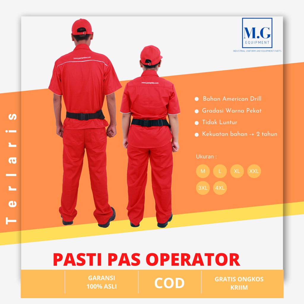 Baju Operator SPBU Pasti Pas ,Pengawas ,Teknisi ,Office Boy Lengan Pendek