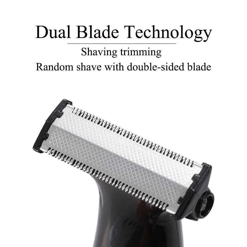 HTC Alat Cukur Kumis Elektrik Trimmer Shaver Dual Blade Waterproof - GT-266 - Black