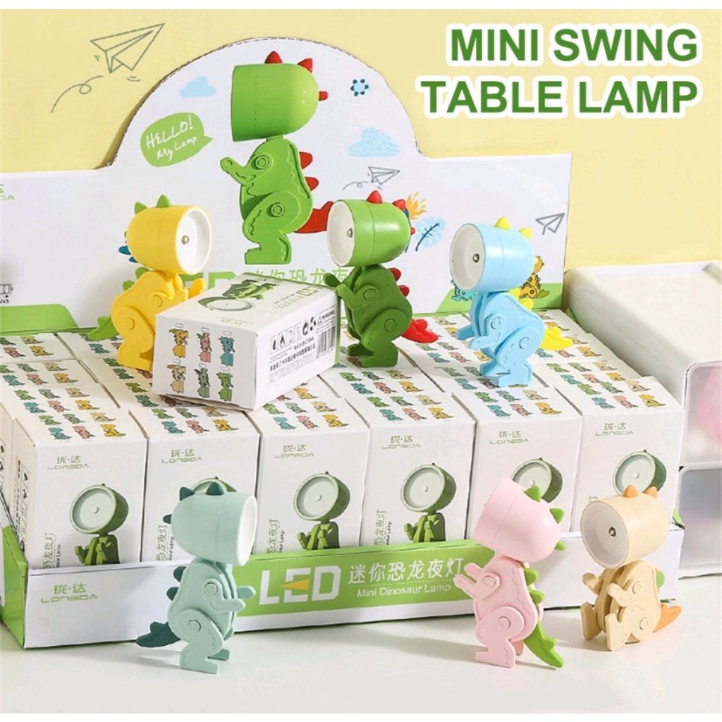 LAMPU TIDUR MINI LAMPU LED PORTABLE BENTUK DINO LAMPU MEJA LAMPU BACA