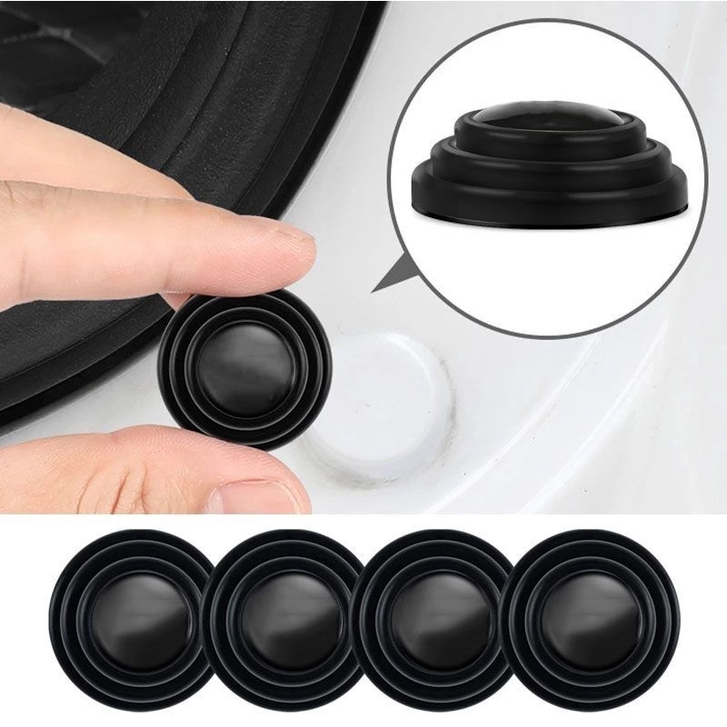 12 PCS Pelindung Pintu Mobil Kedap Suara Silikon karet Stiker Gasket Peredam Kejut Bagasi CAR DOOR SHOCK