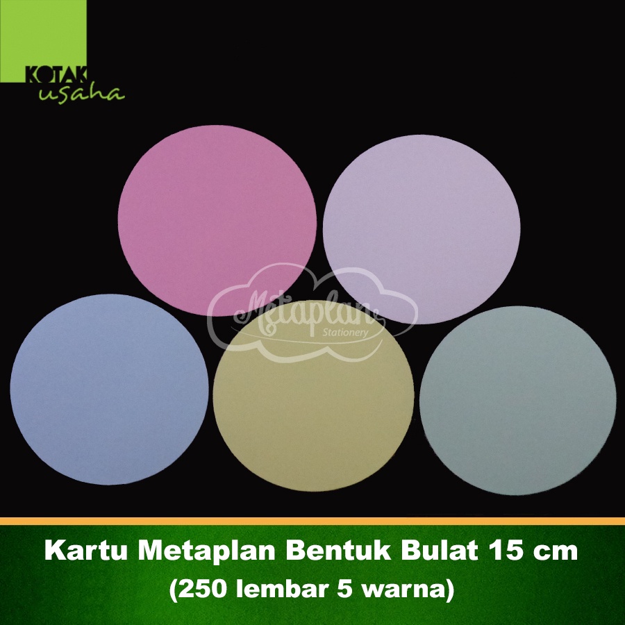 

Kartu Metaplan Bentuk Bulat 15 cm (250 lembar 5 warna)