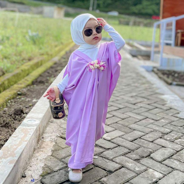Kaftan Wanita/Busana Muslim/Couple Ibu Dan Anak Perempuan/Baju Lebaran - Lilac Anak, XL Mom (Z4A3) B