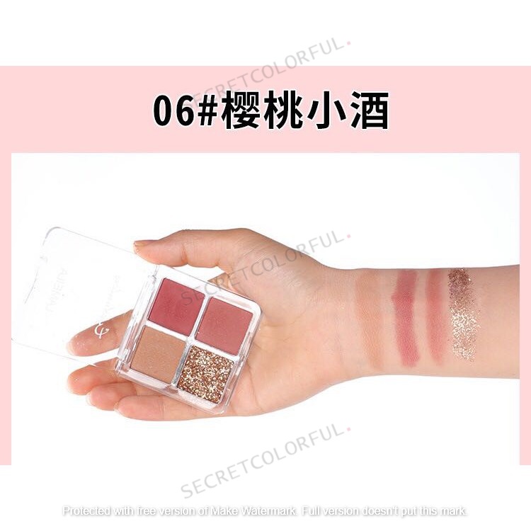 LAMEILA 4 Warna Eyeshadow Matte and Shimmer AVOCADO Eyeshadow Palette Waterproof Longlasting Makeup