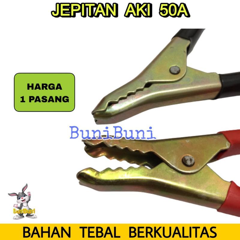 JEPITAN AKI 50A - Jepit / Capit Aki Accu Buaya 50A Universal (SEPASANG)