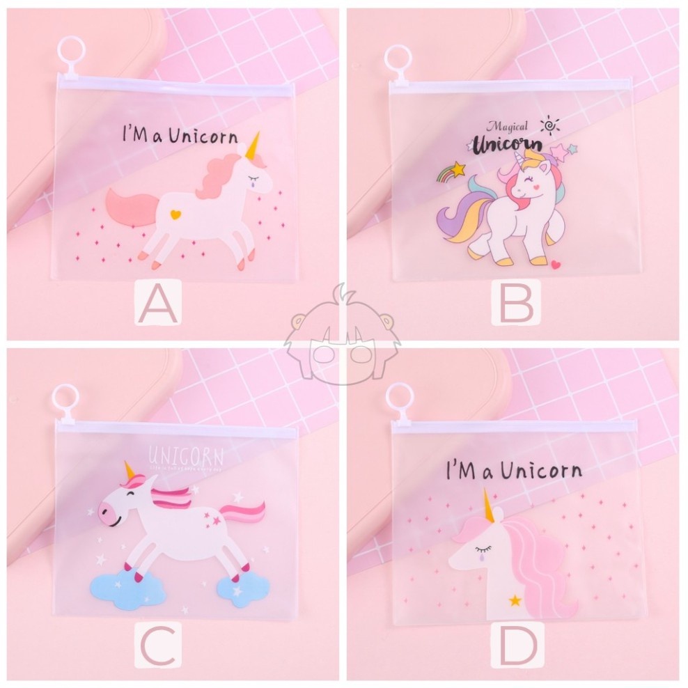 

Zipper Bag Unicorn Pouch Tempat Pensil Transparan Pouch Serbaguna Pencil Case Pouch Tas Kosmetik Transparan Motif