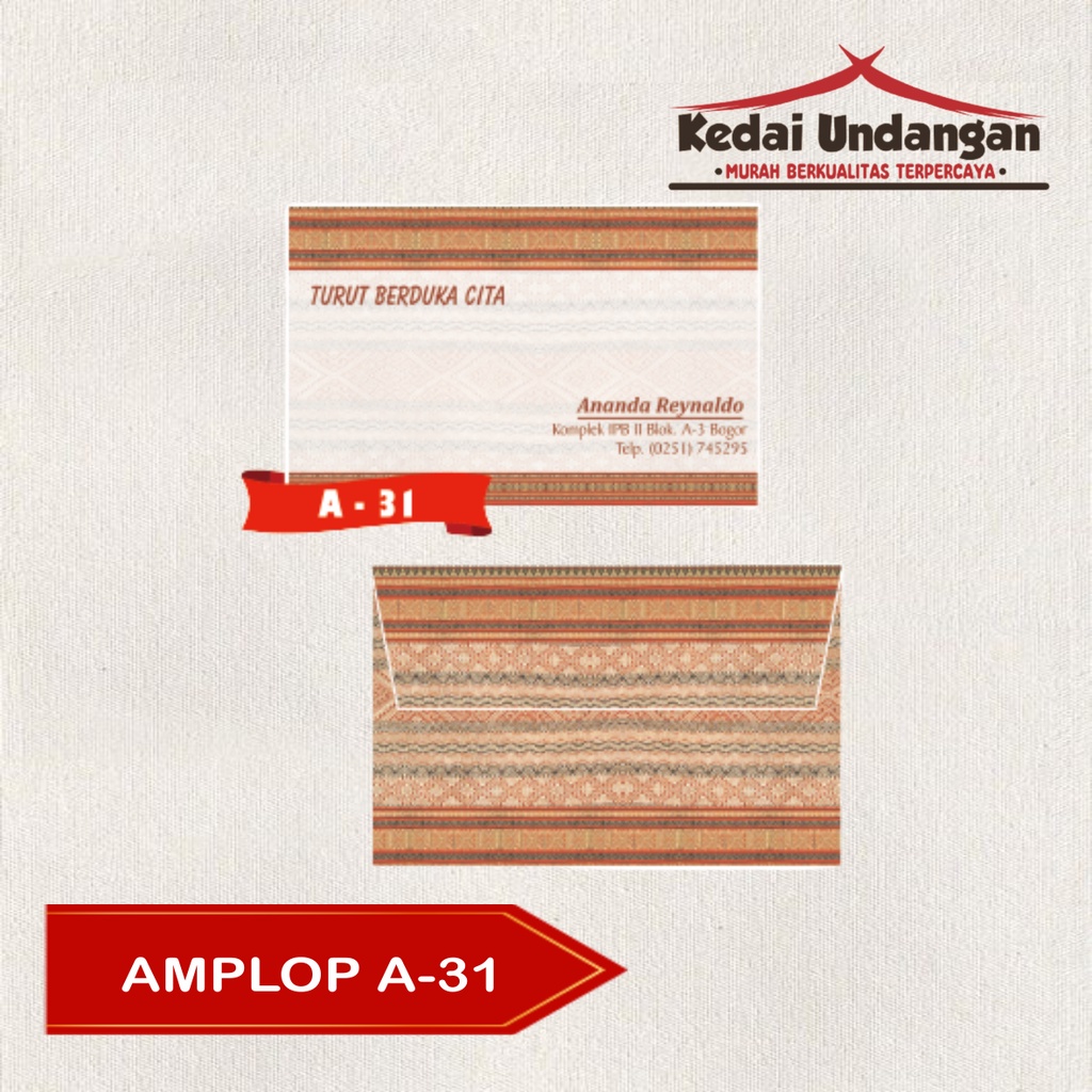 

Amplop Falah Motif A-31 Isi 50 Lembar Tanpa Tulisan