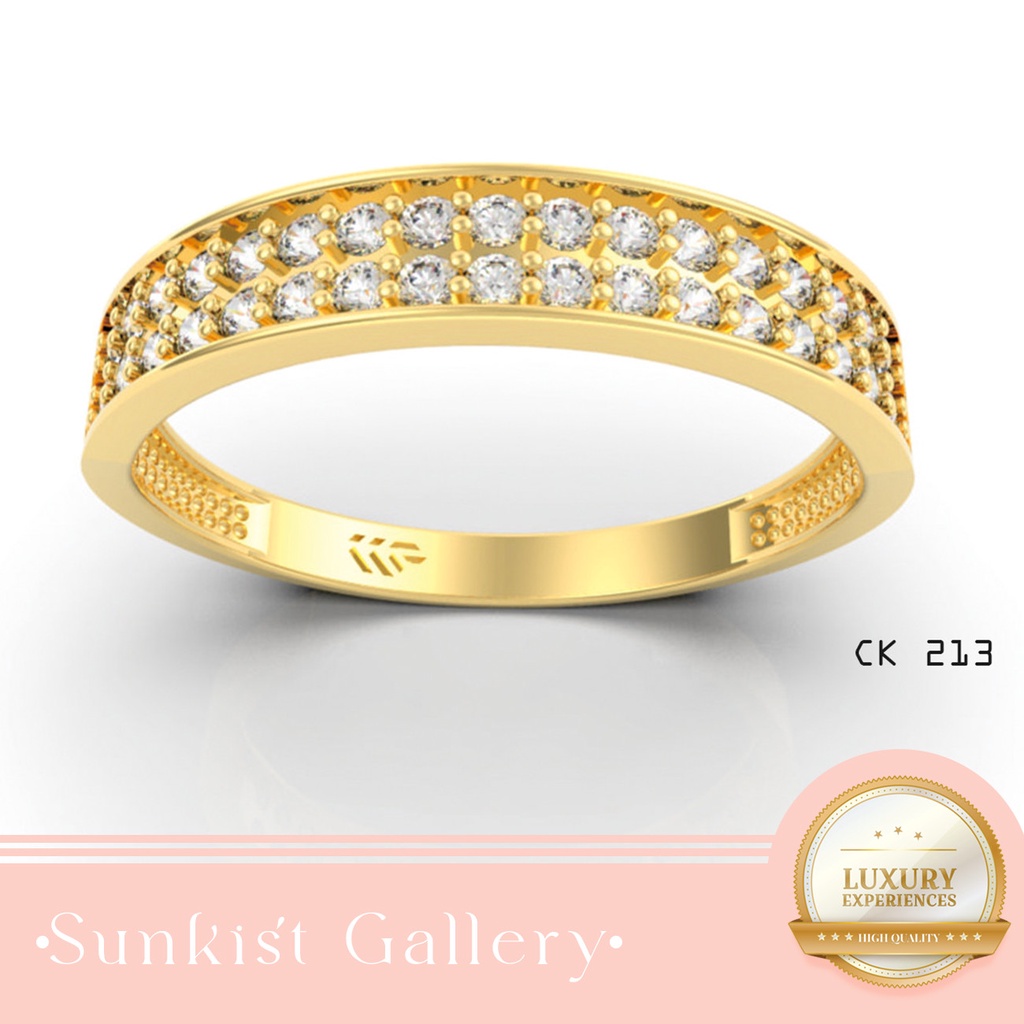 CINCIN WANITA EMAS ASLI KADAR 300 (6K) DAN EMAS KADAR 375 (8K) CINCIN EMAS SIMPEL MEWAH CK 213