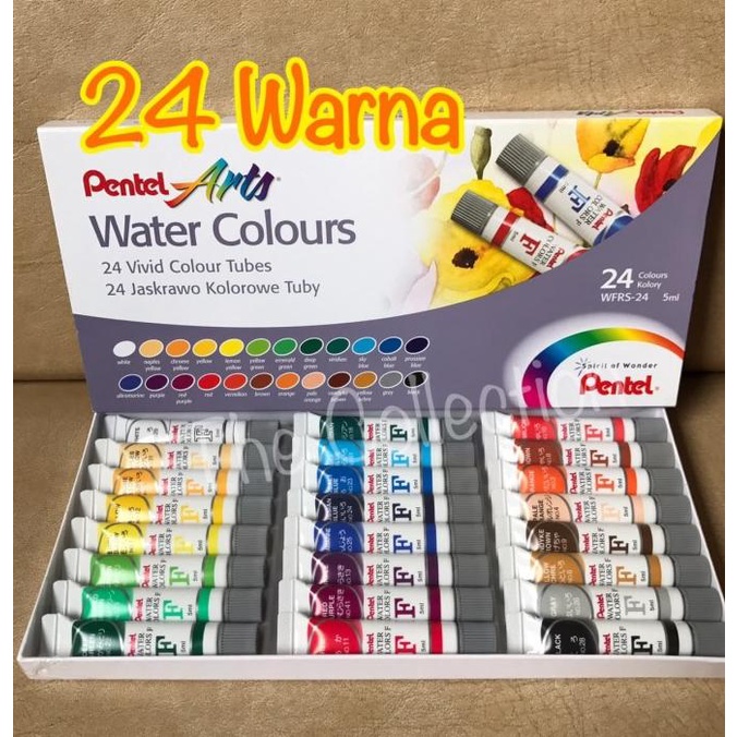

ATK0460PT 24 warna Cat Air PENTEL WFRS 24 Water colour art color arts